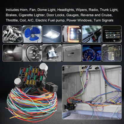 Bethesda Industrial 21 Circuit Wiring Harness Fit Chevy Ford Hotrods Universal Extra Long Wire