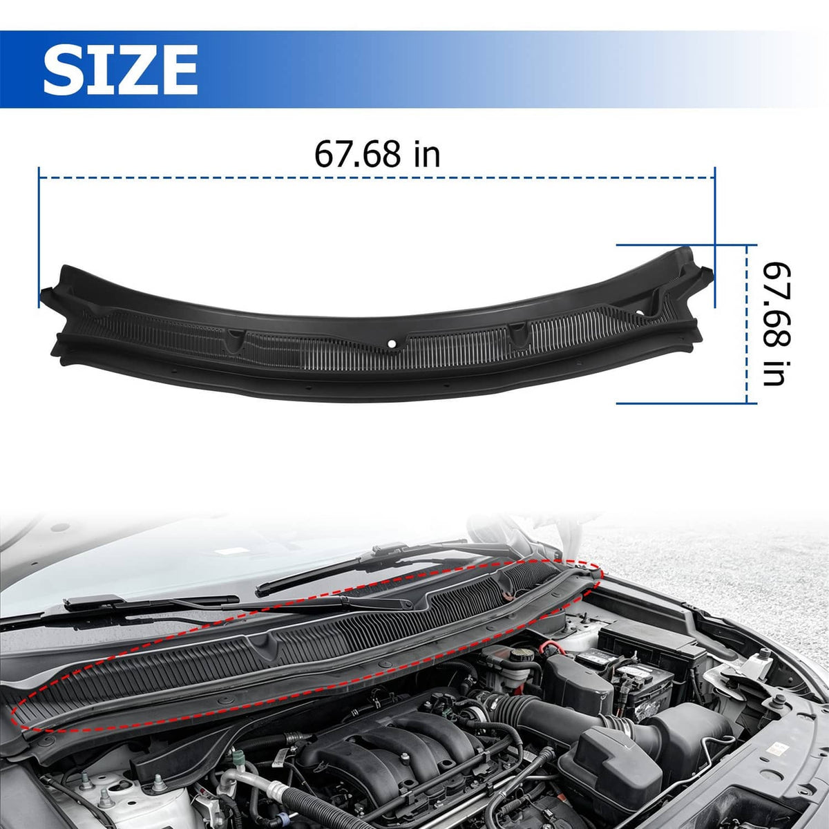 Bethesda Industrial Windshield Cowl Grille Wiper Panel Top for Ford Explorer 2011-2019 BB5Z78022A68A