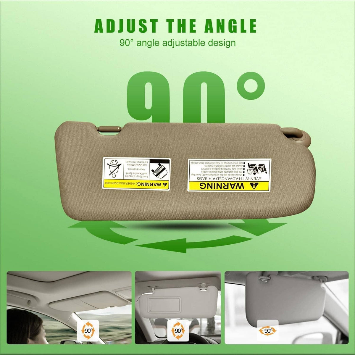 Bethesda Industrial Left Driver Side Sun Visor Beige w/Mirror & Light For 2017-2022 Honda CR-V CRV