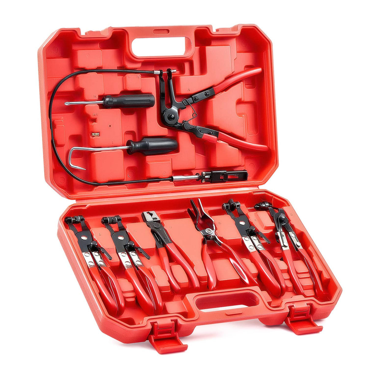 Bethesda Industrial Flexible Automotive Hose Clamp Clip Plier Tool Set Swivel Jaw Flat Angled Band