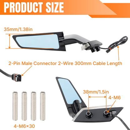 Bethesda Industrial CNC Aluminum Adjustable Wind Wing Side View Mirrors For BMW S1000RR 2019-2026