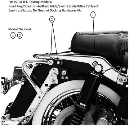 Bethesda Industrial New 22'' Chrome Backrest Sissy Bar For Harley Road King Electra Glide 1997-2008
