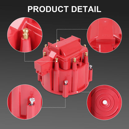 Bethesda Industrial Red HEI Large Distributor Cap Rotor Kit FOR CHEVY GM SBC BBC 305 327 350 396 454