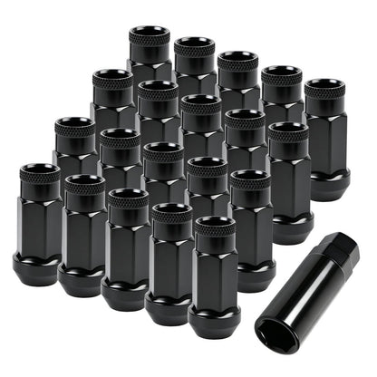 Bethesda Industrial 20Pcs M12x1.5mm Extended Steel Open Ended wheel Lug Nuts For Toyota Honda Black