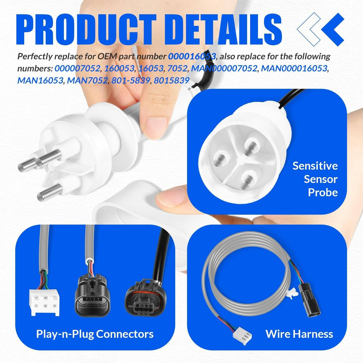 Bethesda Industrial 000016053 Ice Water Level Sensor Probe Kit with Harness for Manitowoc Ice Maker