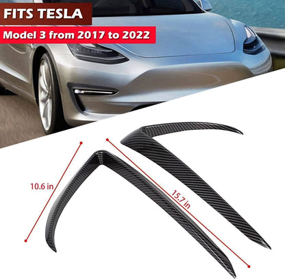Bethesda Industrial Front Fog Light Eyebrow Cover Trim Carbon Fiber Style For 2017+ U8 Tesla Model 3