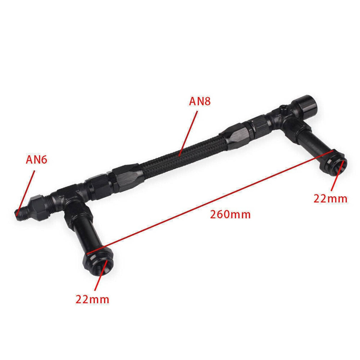 Bethesda Industrial For Holley 4150 Carburetor AN8 Dual Feed Carb Fuel Line Braided Fuel Line Kit