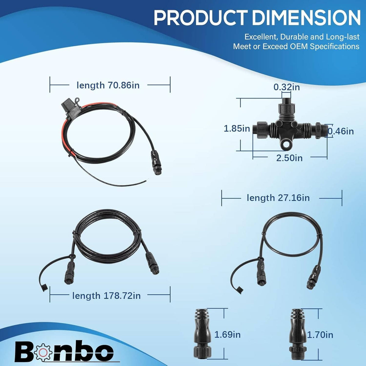 Bethesda Industrial 124-69 NMEA 2000 Network Starter Kit Replace for Lowrance N2K-EXP-RD-2 Cable Kit
