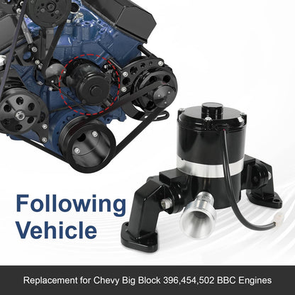 Bethesda Industrial Black Big Block Chevy Electric Water Pump 390 427 454 EWP BBC High Volume Flow
