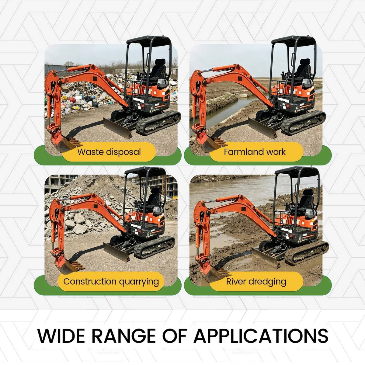 Bethesda Industrial Excavator 2 Ears Quick Attach Bucket  Attachment Fit For Kubota KX041 KX018 U17