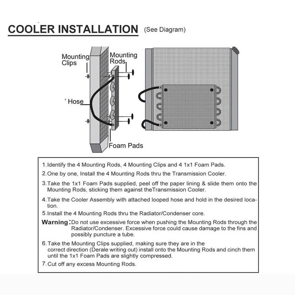 Bethesda Industrial Transmission Oil Cooler+Hose /Mounting Kit 4 Row Radiator Auto-Manual Aluminum