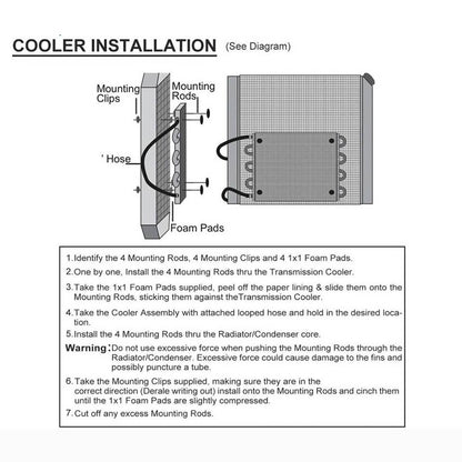 Bethesda Industrial Transmission Oil Cooler+Hose /Mounting Kit 4 Row Radiator Auto-Manual Aluminum