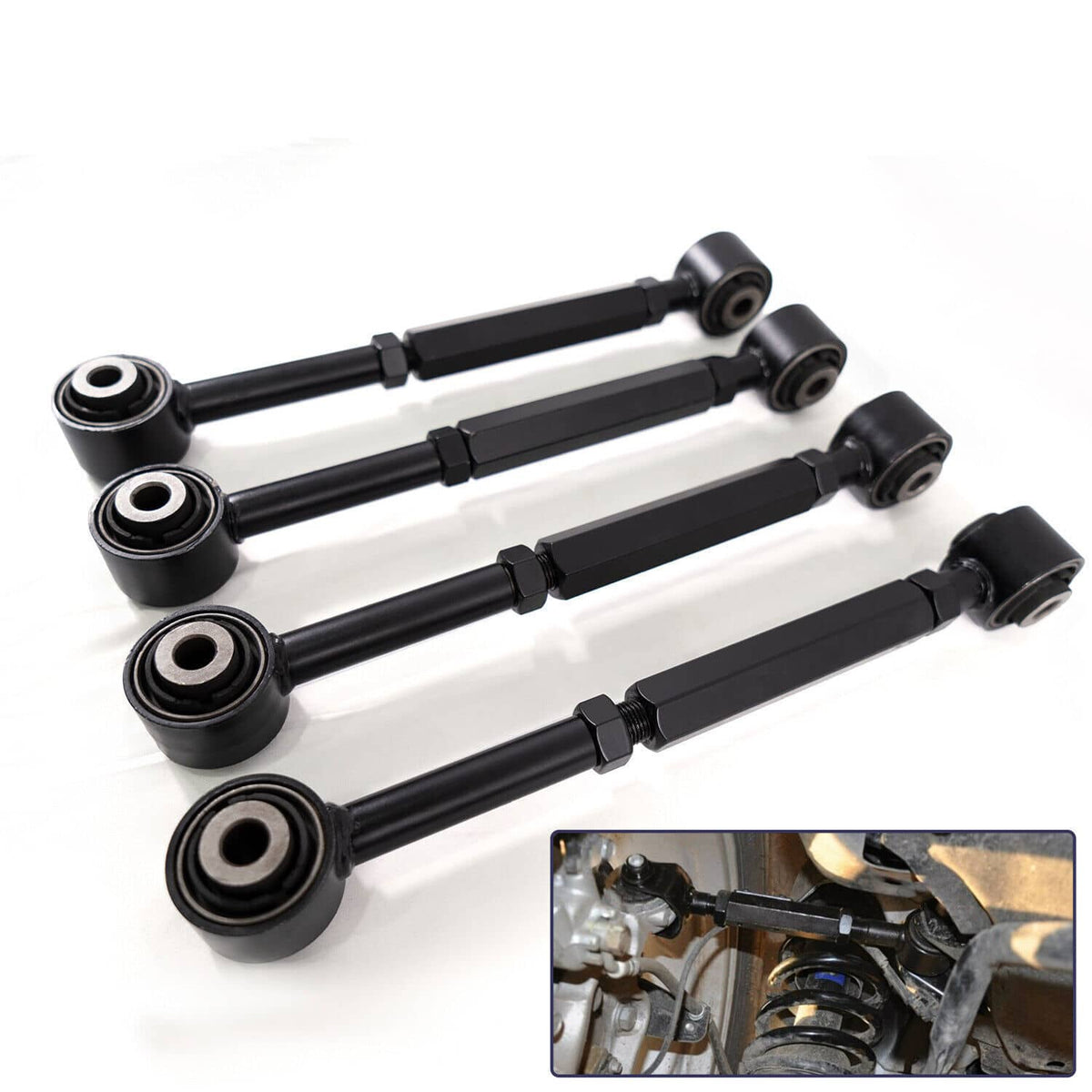 Bethesda Industrial 6pcs Rear Upper + Lower Control Toe Camber Arms for 2003-2007 Honda Accord