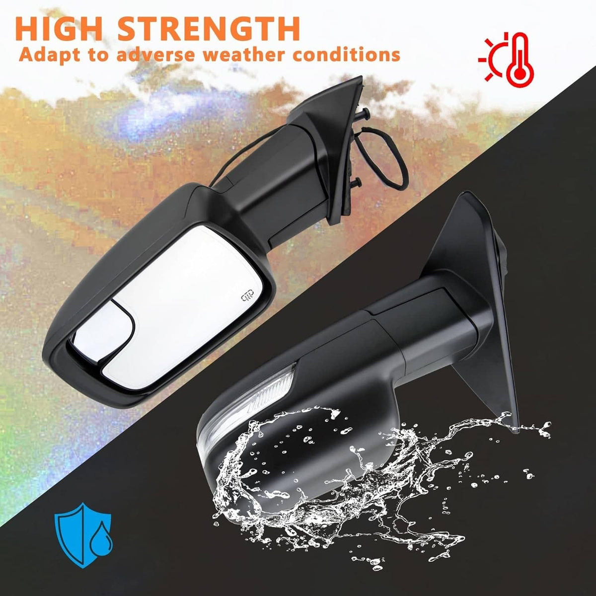 Bethesda Industrial Left Driver Side Mirror Heated Power Folding For 2019-2024 Ram 1500 68462769AB