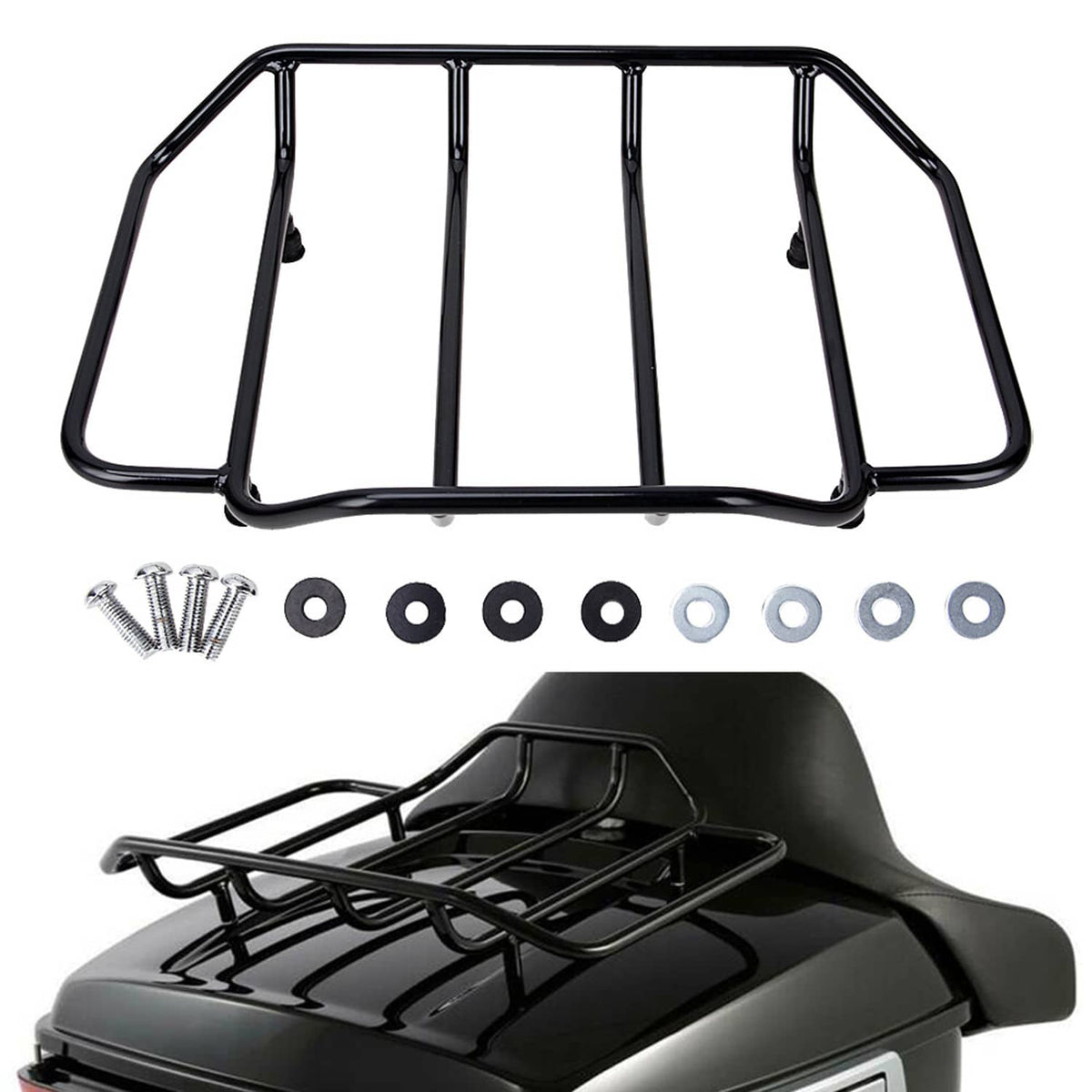 Bethesda Industrial Motorcycle Luggage Rack Trunk Pack Fit For Harley Touring Street Road Glide