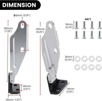 Bethesda Industrial Billet Aluminum Quick Release Hood Hinge Latch Set for 1996-2000 Honda Civic EK