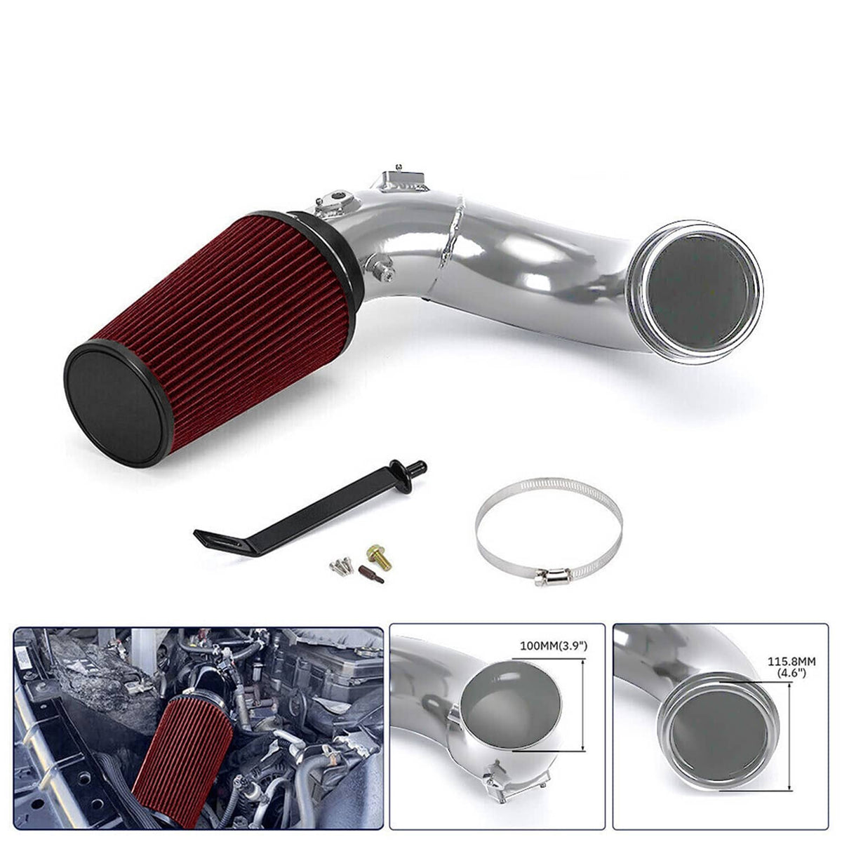 Bethesda Industrial Oiled Filter Cold Air Intake Kit For 2007-2012 Dodge Ram 6.7L Cummins Diesel