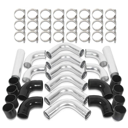 Bethesda Industrial 3" Universal Aluminum Turbo Intercooler Elbow Pipe Kit + Silicone Hose + Clamp