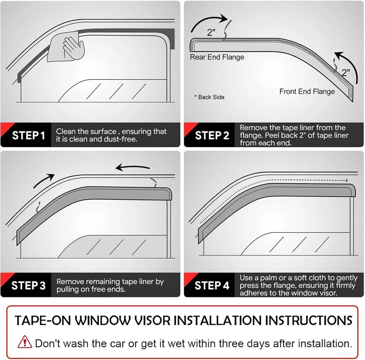 Bethesda Industrial New For 2020-2025 Toyota Corolla Sedan JDM Mugen Style Window Visors Rain Guards