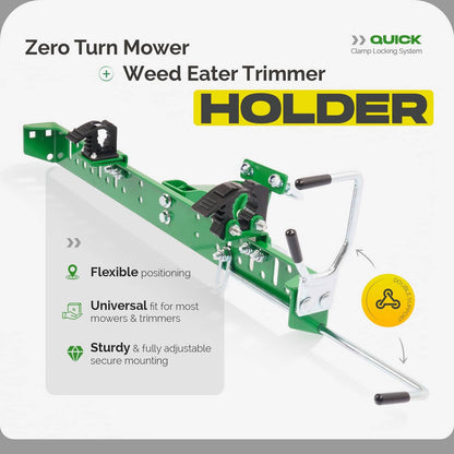 Bethesda Industrial Roll Bar Trimmer Rack Holder For Quick Clamp Locking Zero Turn 1" 2" Lawn Mower