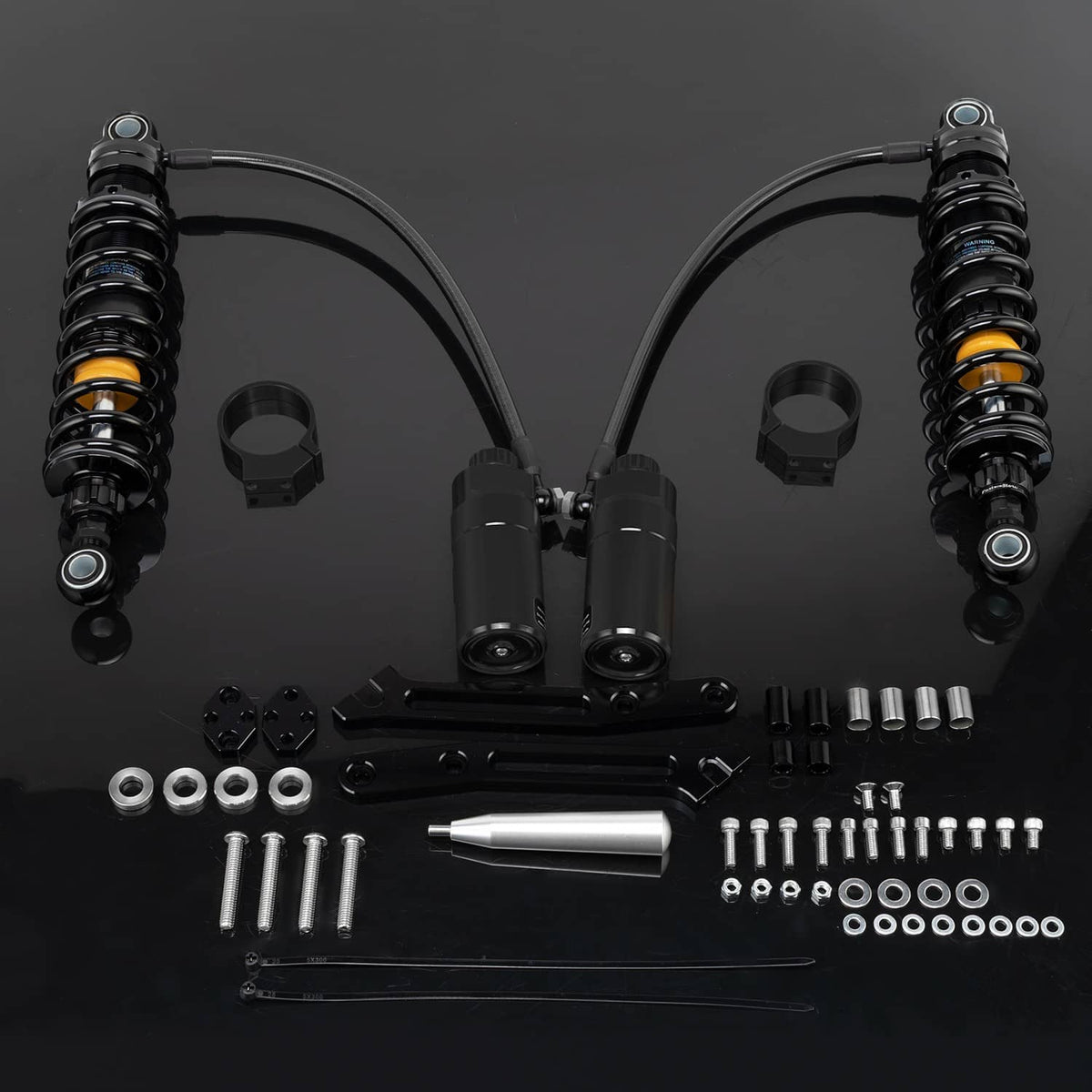 Bethesda Industrial Upgraded Remote Reservoir Rear Suspension Shocks Set For Harley Road Glide King
