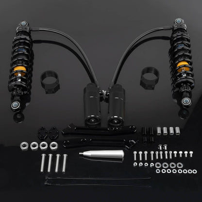 Bethesda Industrial Upgraded Remote Reservoir Rear Suspension Shocks Set For Harley Road Glide King