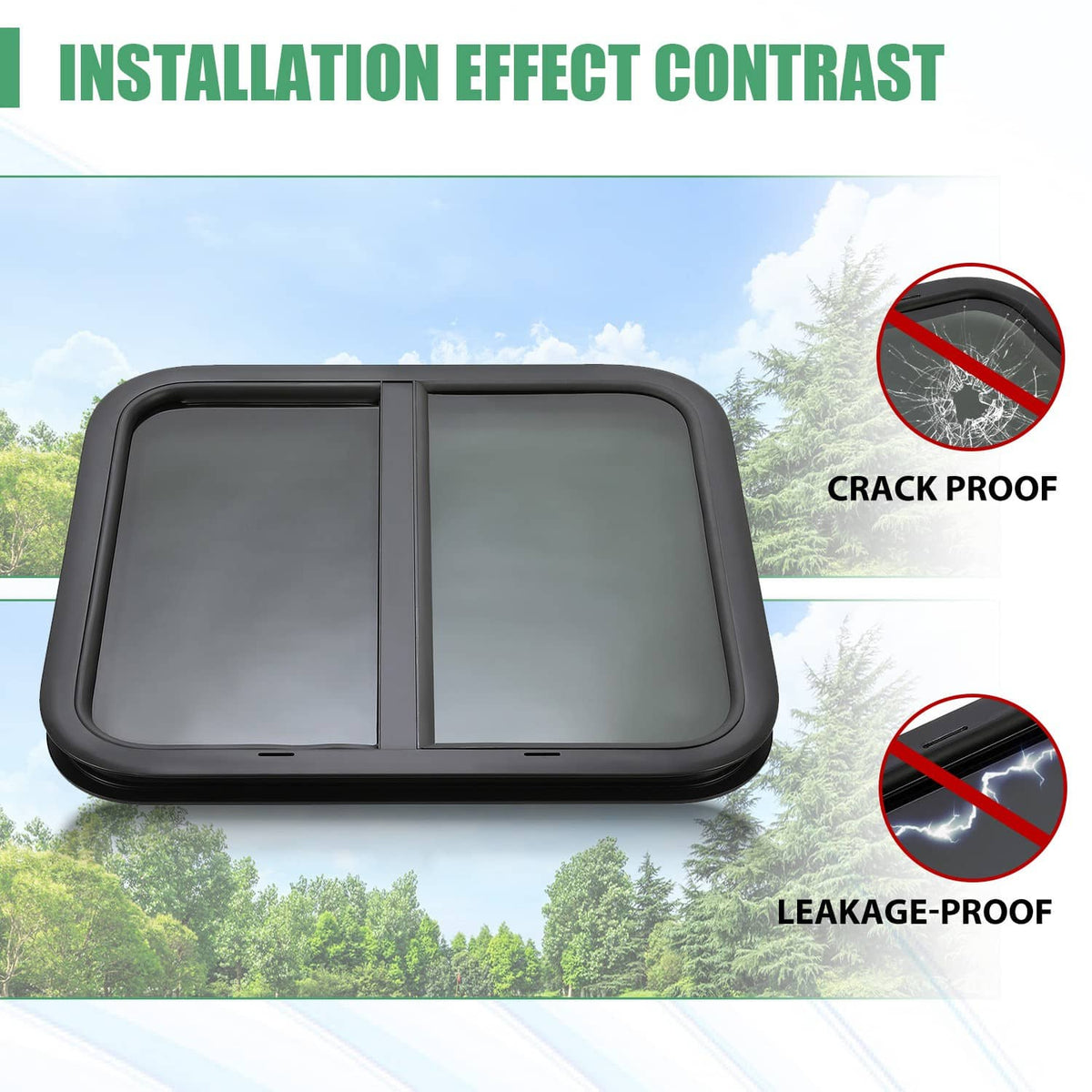 Bethesda Industrial Tinted Glass For Camper Trailer Horizontal Sliding Window RV Window 24" x 22"
