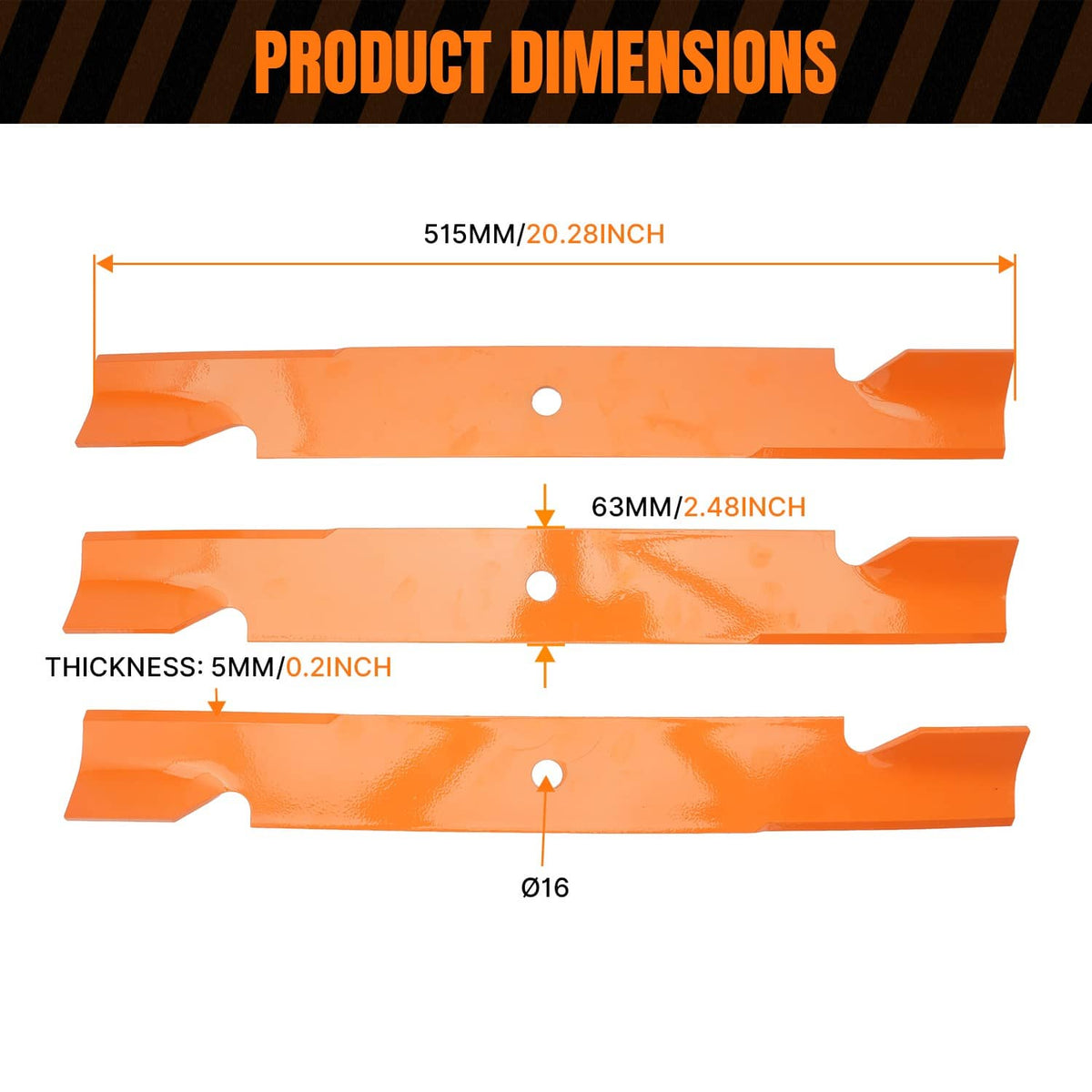 Bethesda Industrial Mower Blades 13921 Fits for 60" Dixon Grizzly 60 / Grizzly Ztr 60 / Kodiak 60