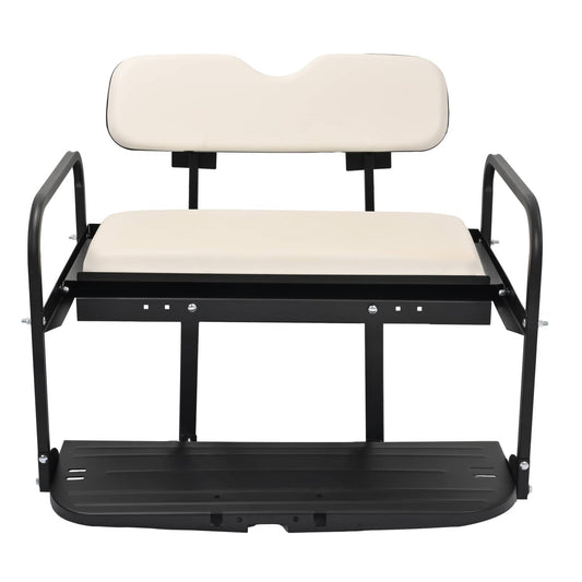 Bethesda Industrial Rear Flip Back Seat For EZGO Marathon Pre-1994 Off-White Golf Cart Folding
