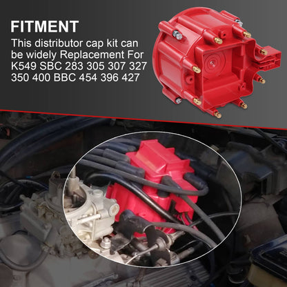 Bethesda Industrial Red HEI Large Distributor Cap Rotor Kit FOR CHEVY GM SBC BBC 305 327 350 396 454