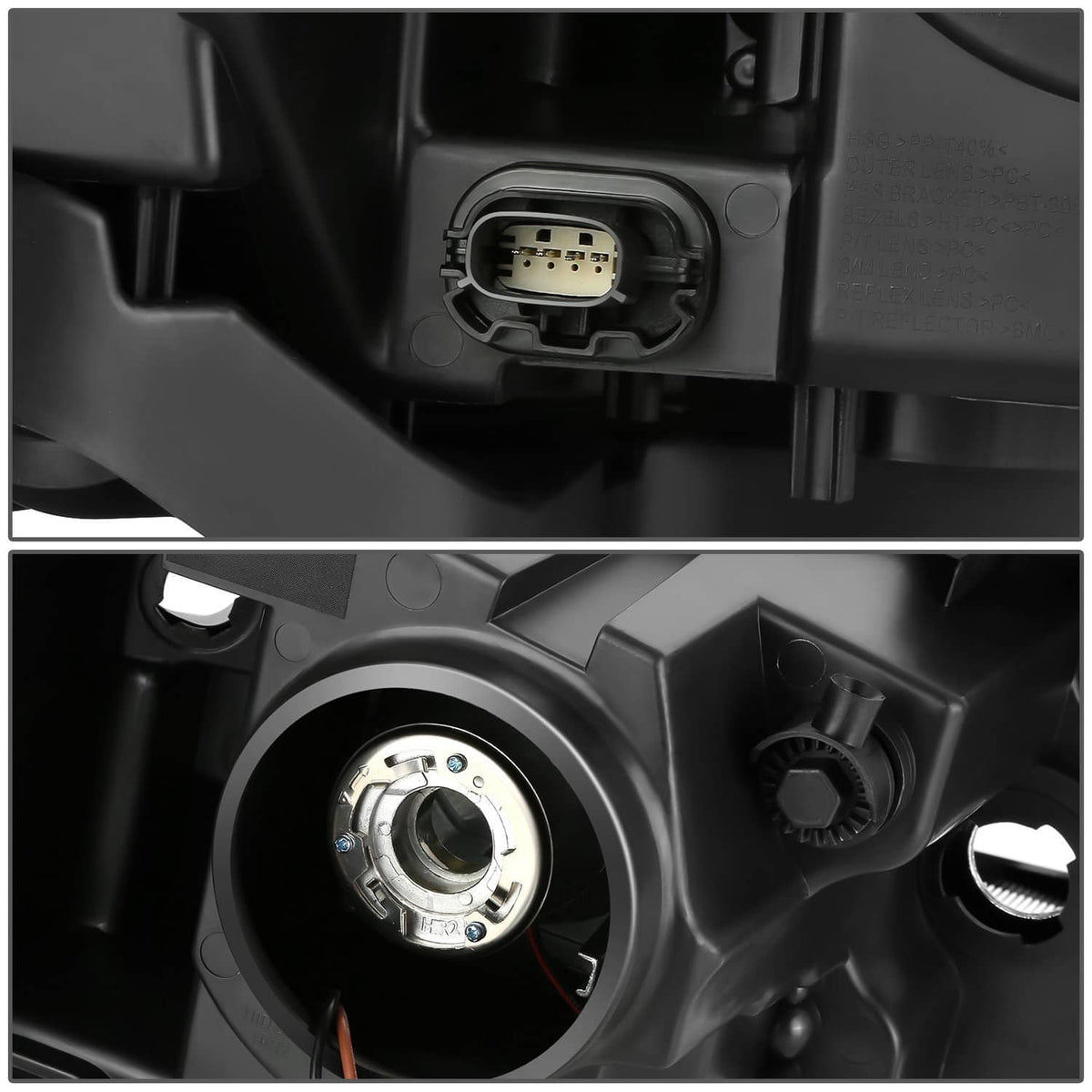 Bethesda Industrial 2Pcs Black Housing Amber Corner Projector Headlight For 2013-2019 Ford Taurus