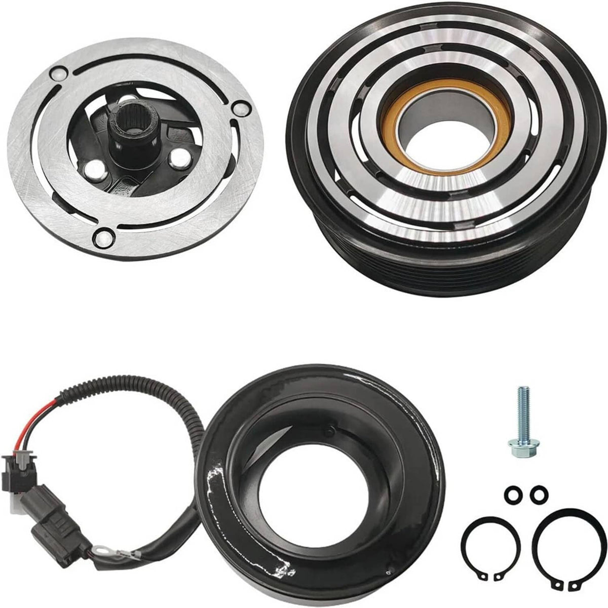Bethesda Industrial AC Compressor Clutch 12V Kit w/7-Groove for Honda Civic 2016 2017-2021 L4 2.0L