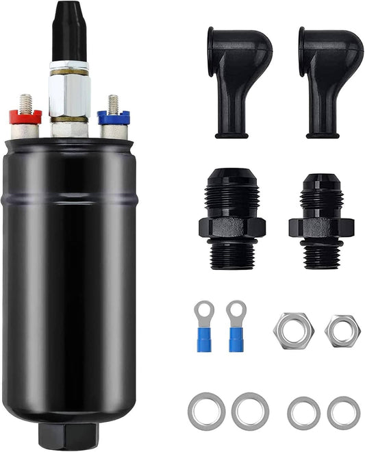 Bethesda Industrial Black 300LPH Universal External Inline Electric High Pressure Fuel Pump Kit E85