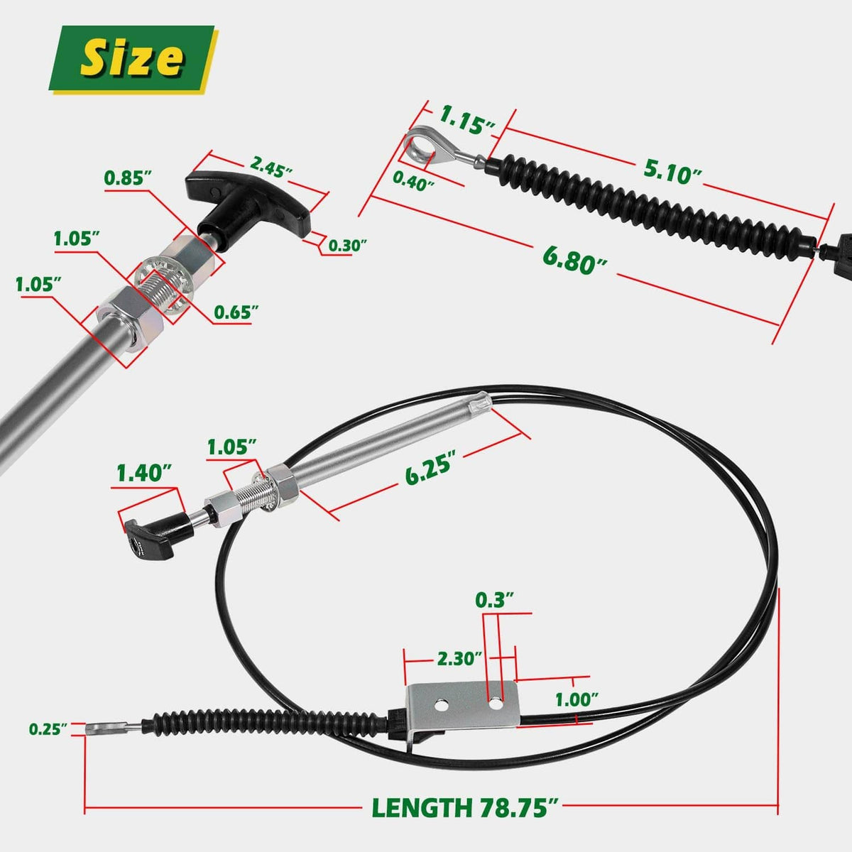 Bethesda Industrial AM134404 Spout Control Input Cable Replaces for John Deere Chute Deflector Cable