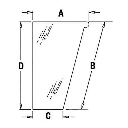 Bethesda Industrial Cab Glass - Front Lower Right Hand fits Case 580M 580 Super M 590 338423A1