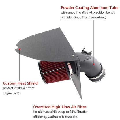 Bethesda Industrial 4" Cold Air Intake System Kit w/Red Filter For BMW 2019+ M340i G20 G21 B58 3.0L