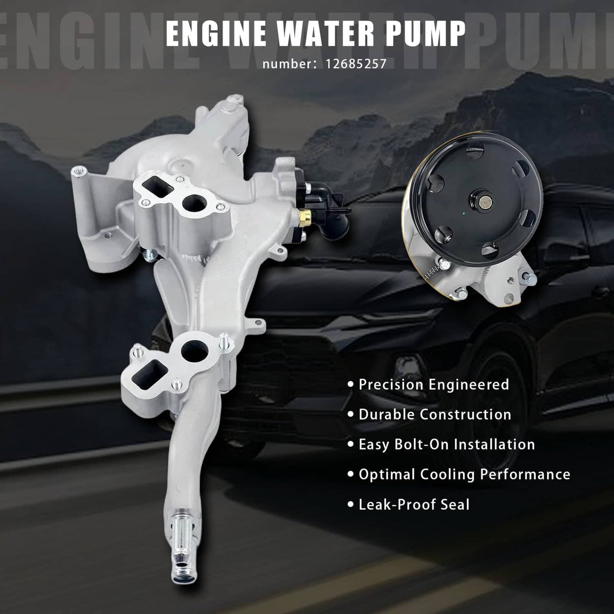 Bethesda Industrial Water Pump w/Thermostat for 2014-2020 Chevy Silverado 1500 GMC Sierra Cadillac