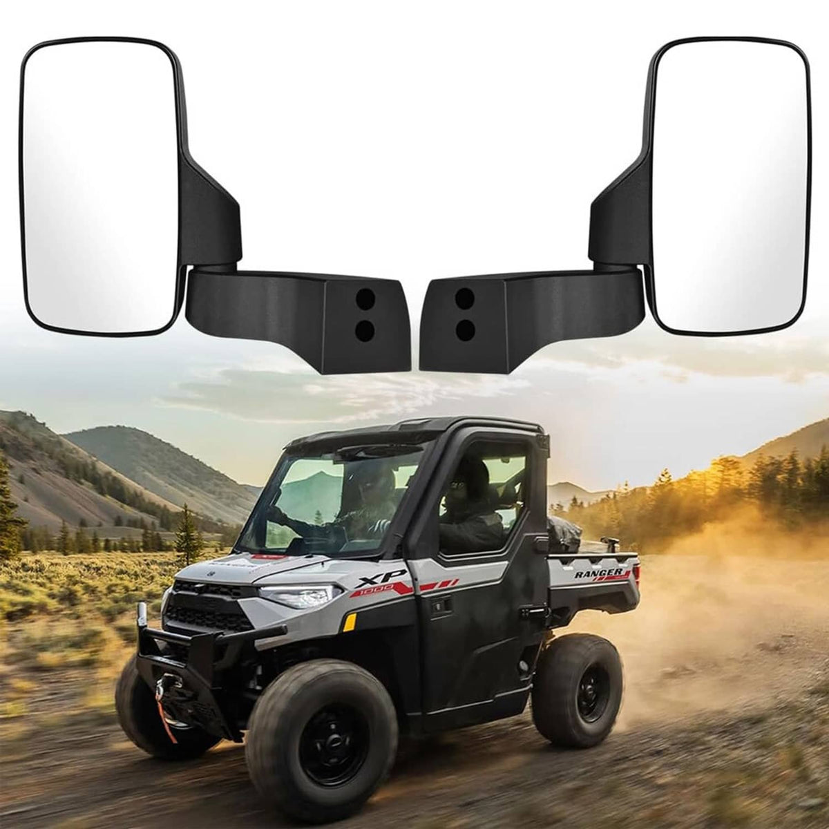Bethesda Industrial Pair UTV Side View Mirrors Door Mounted for Polaris Ranger 1000 Crew XP SP 570