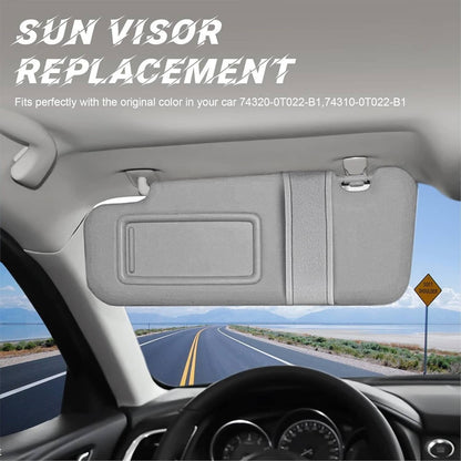 Bethesda Industrial Left and Right Gray Sun Visor Pair With Cover Trims for Toyota Venza 2009-2016