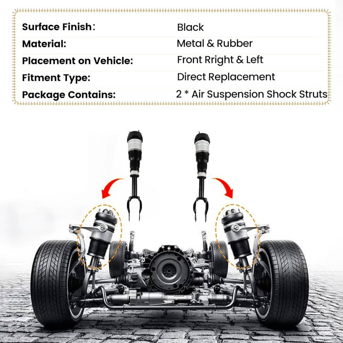 Bethesda Industrial 2Pcs Front Air Suspension Shock Struts w/ADS For Mercedes W166 X166 GL450 GLS550