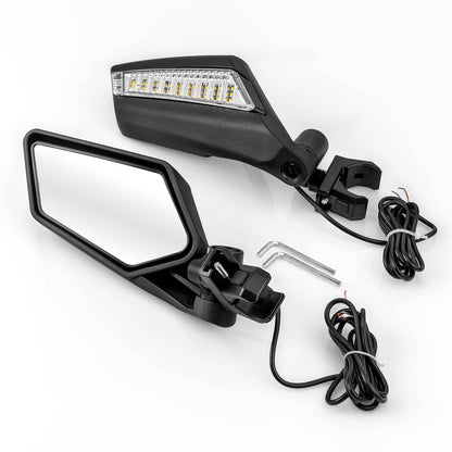Bethesda Industrial UTV Side Racing Mirrors with LED Turn Signal Lights For Can Am Maverick X3 &Max