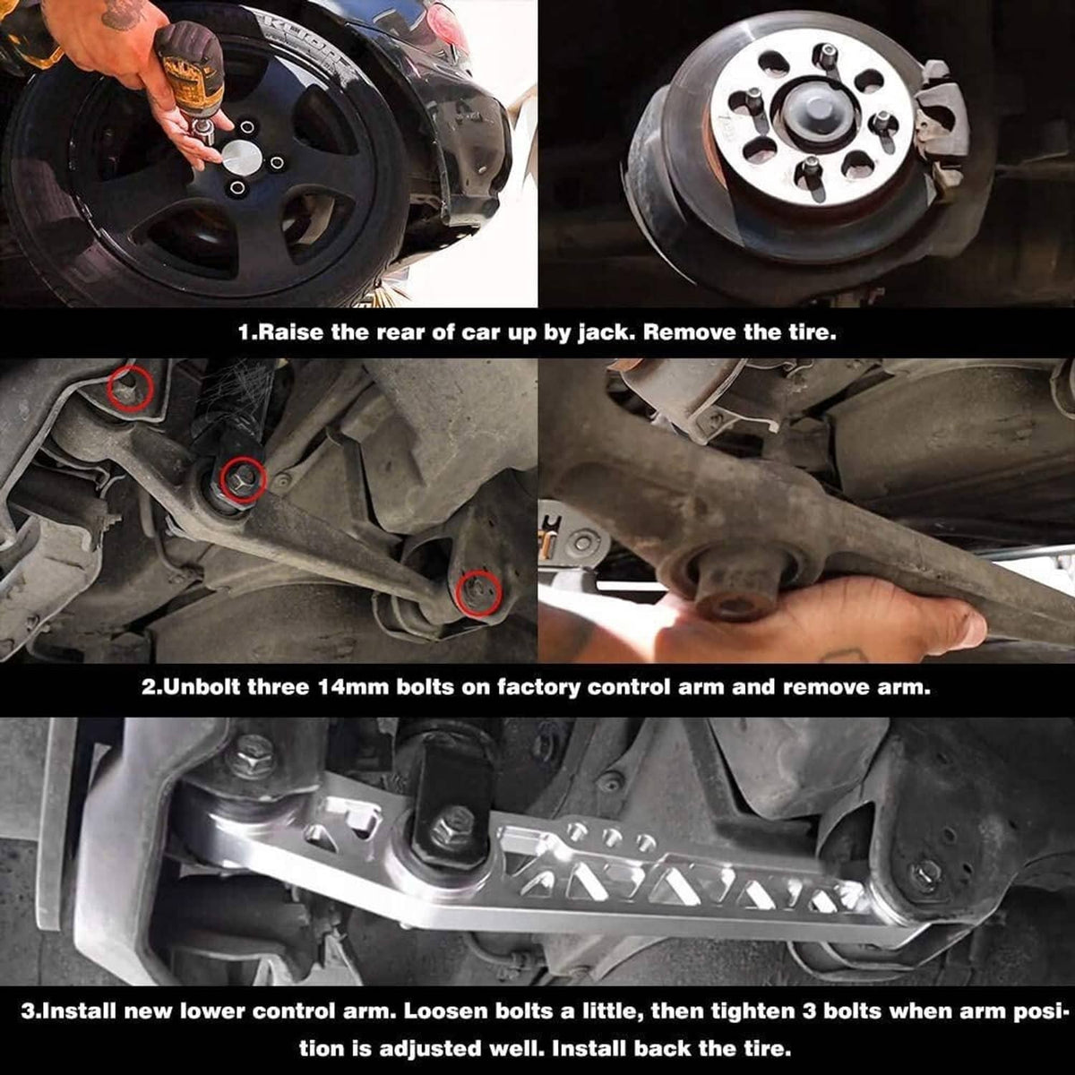 Bethesda Industrial Silver Pair Rear Lower Control Arm for 88-95 Honda Civic CRX 94-01 Acura Integra