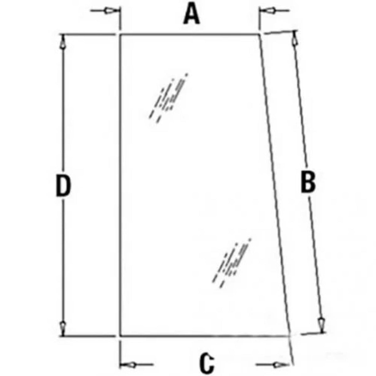 Bethesda Industrial Cab Glass - Side Rear Left Hand / Rear Right Hand fits John Deere 300 AT139793
