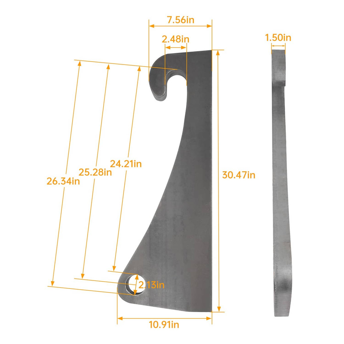 Bethesda Industrial Blank Quick Attach Bracket Quick Tach For Volvo Loader Mounts W/Ears Thick