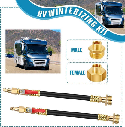 Bethesda Industrial Camper Winterizing Kit Blowout Shut Off Valve Adapter Hose Faucet For RV Trailer