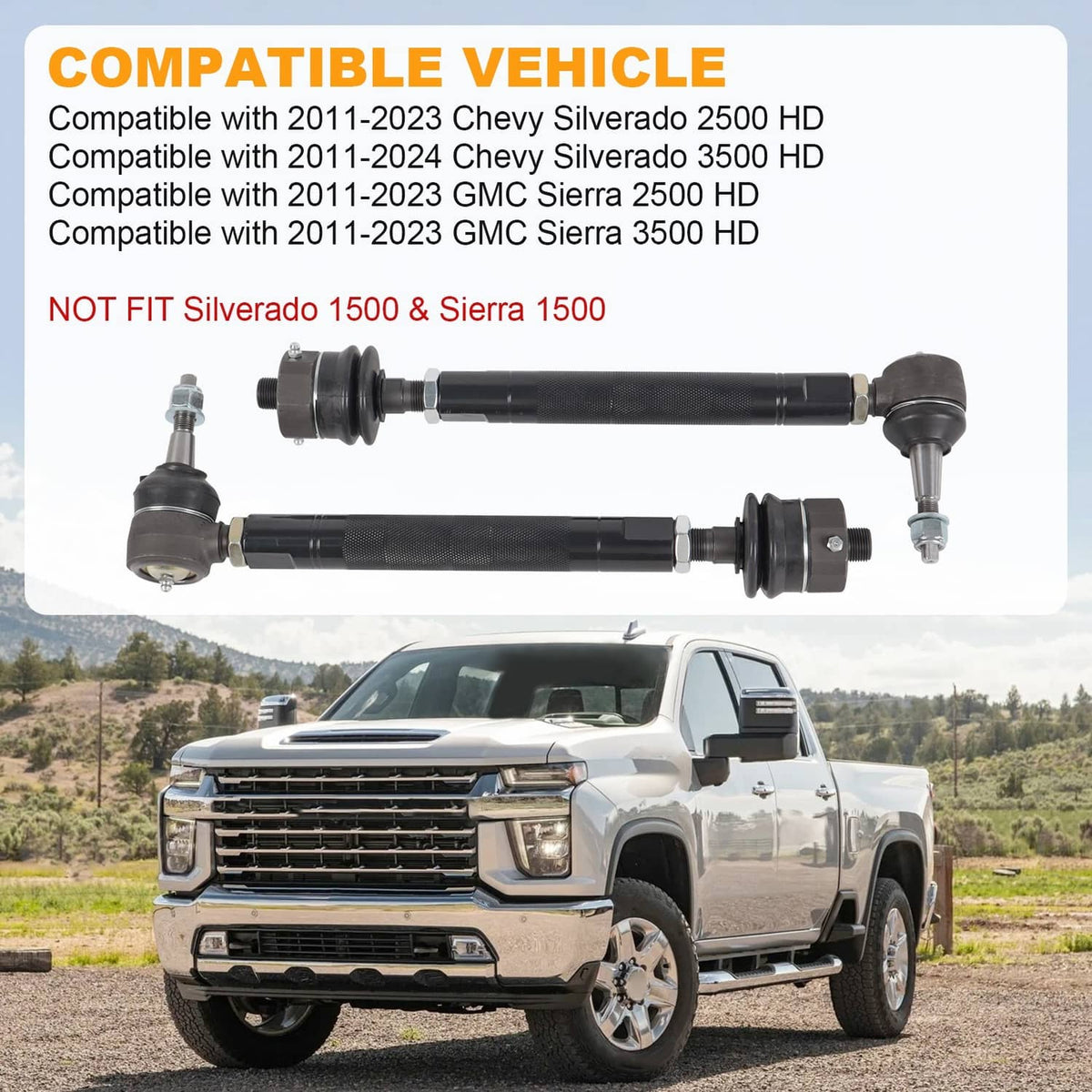 Bethesda Industrial Heavy Duty Tie Rod Ends Kit For Silverado Sierra 2500HD 3500HD 11-24 2K780101