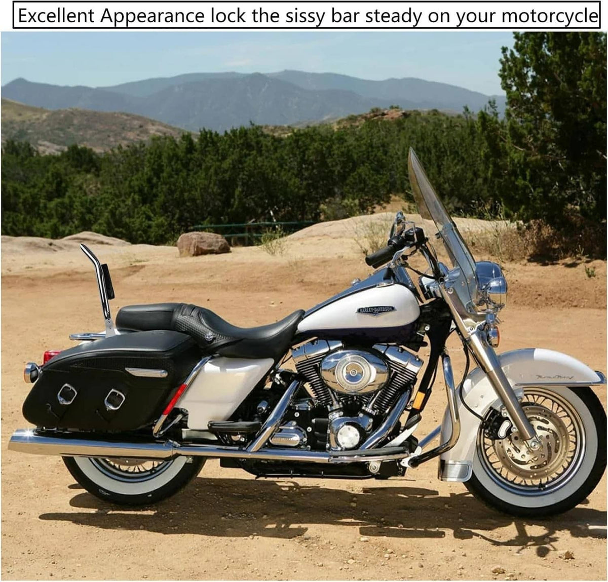 Bethesda Industrial New 22'' Chrome Backrest Sissy Bar For Harley Road King Electra Glide 1997-2008