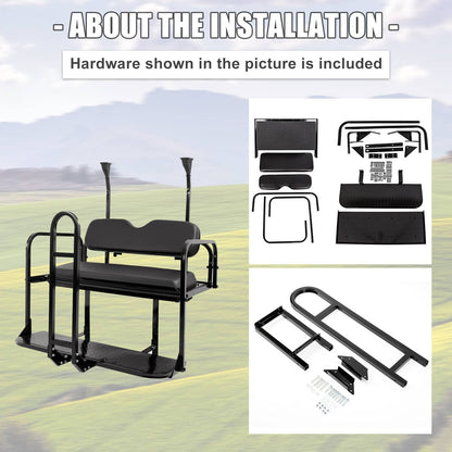 Bethesda Industrial Rear Flip Seat Back Seat Kit For Club Car PRECEDENT/TEMPO Golf Cart w/ Grab Bar
