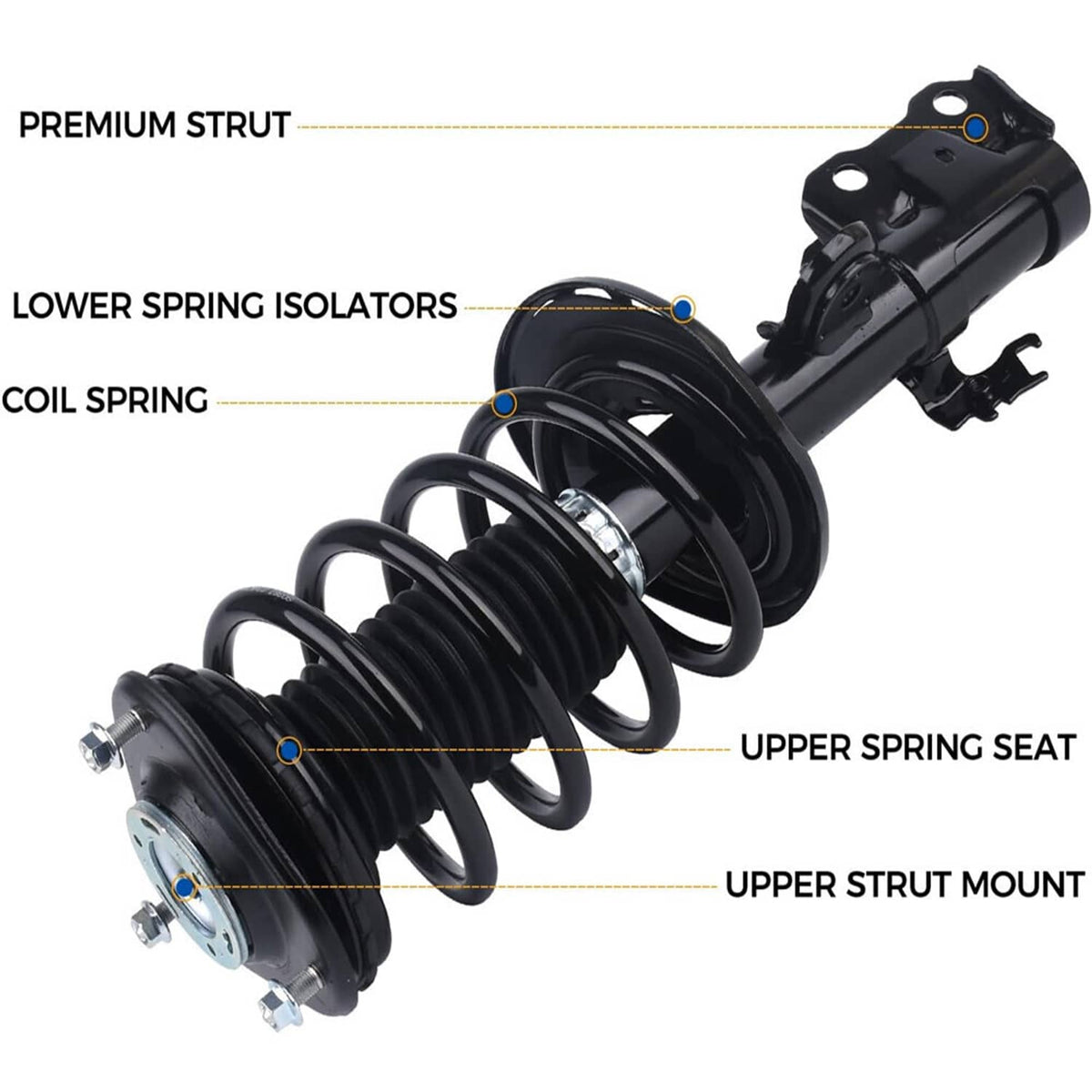 Bethesda Industrial Set Front Complete Struts Shocks & Coil Springs For 2010-2015 Toyota Prius 1.8L