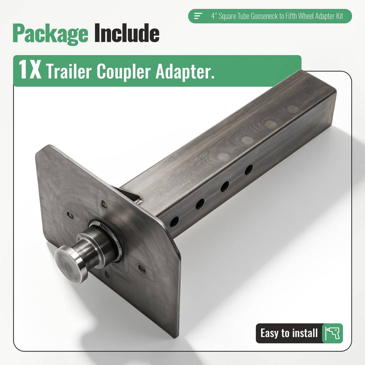 Bethesda Industrial Trailer Coupler Adapter Heavy-Duty Inner Part For Gooseneck To 5th Wheel Square